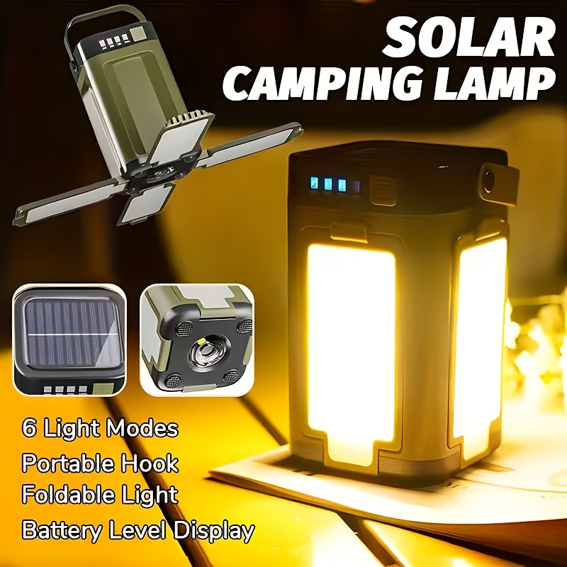 Solar Lamp - Lampada Solare Portatile da Campeggio, Ricarica
